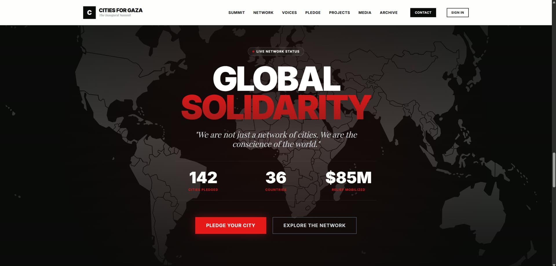 همبستگی جهانی در پروژه همه شهرها برای غزه (All Cities for Gaza) — Global Solidarity